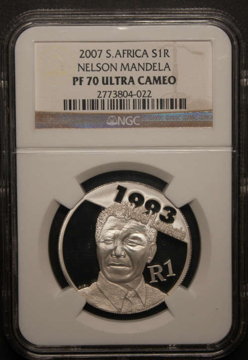 2007 1 Rand, Nelson Mandela, NGC PF 70 Ultra Cameo