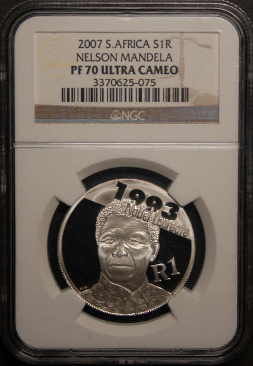 2007 1 Rand Nelson Mandela, NGC PF 70 Ultra Cameo