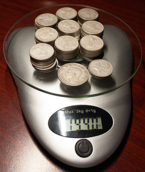 93 - 25 cents, 1 - 50 cent, 19.4 ounces Canada, pre Canadian 1967 Centennial, 80% sliver, Lot 2