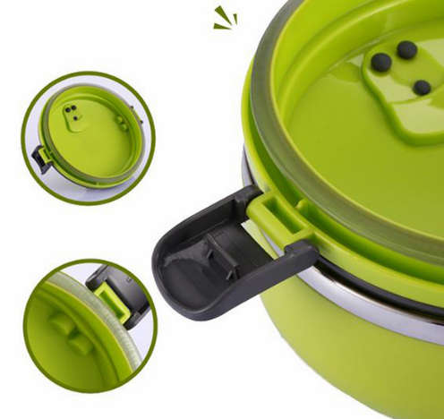 Stainless steel thermal insulation lunch box blue