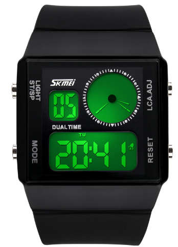 Skmei 3ATM Water Resistant LED Watch Black