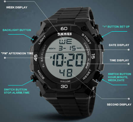 Skmei Men's 5ATM Water Resistant Watch Red