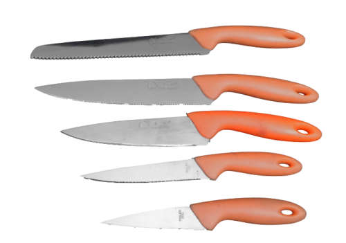 Houseware 6 Piece knife set orange