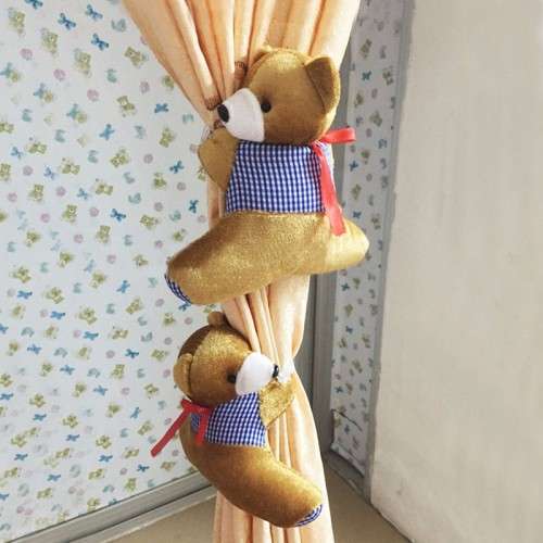 A Pair Tieback Little Bear Curtain Buckle
