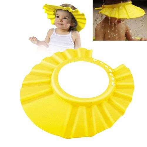 Adjustable baby shower cap yellow
