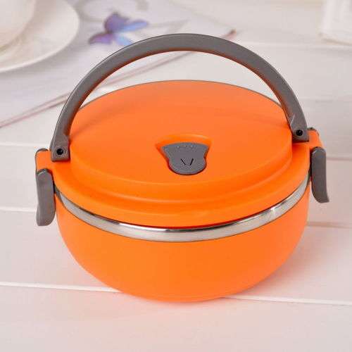 Stainless steel thermal insulation lunch box Orange