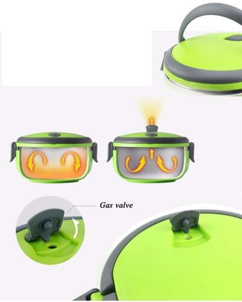 Stainless steel thermal insulation lunch box blue