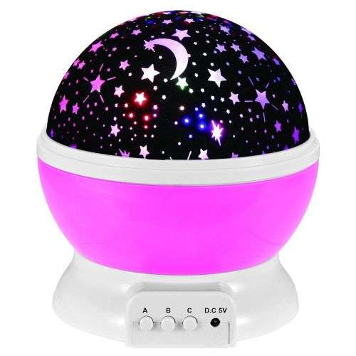 Rotating Star Master Night Light Pink