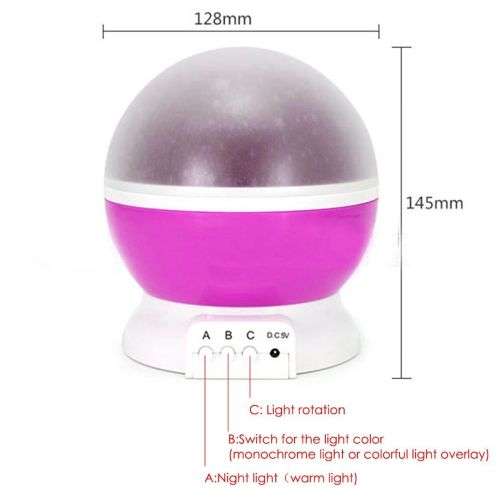 Rotating Star Master Night Light Pink