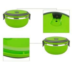 Stainless steel thermal insulation lunch box Green