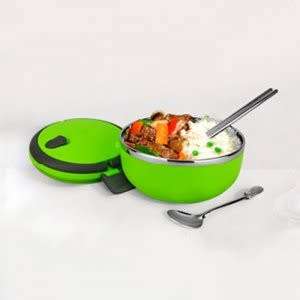 Stainless steel thermal insulation lunch box Green