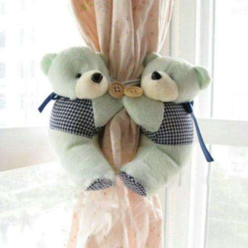 A Pair Tieback Little Bear Curtain Buckle-Light Green
