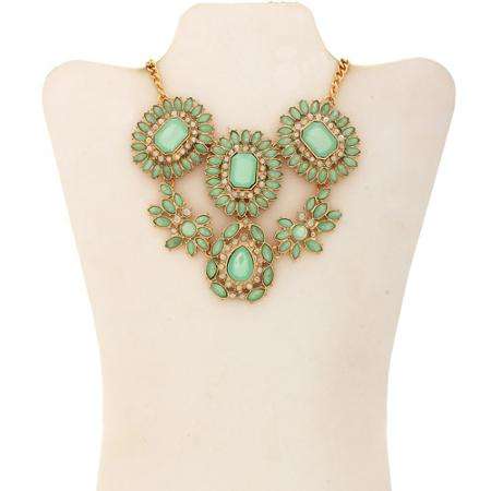 Multi-Shape Mint Statement Necklace