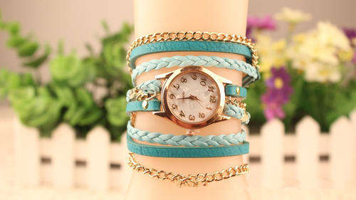 lake blueBraided Rope bracelet fashion watch