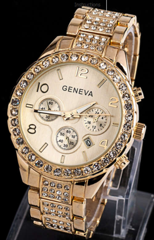 Geneva Ladies Fashion watch Golden