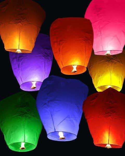 100 UP FOR SALE!!! Sky Lanterns Mixed colours!!! NEW!!!