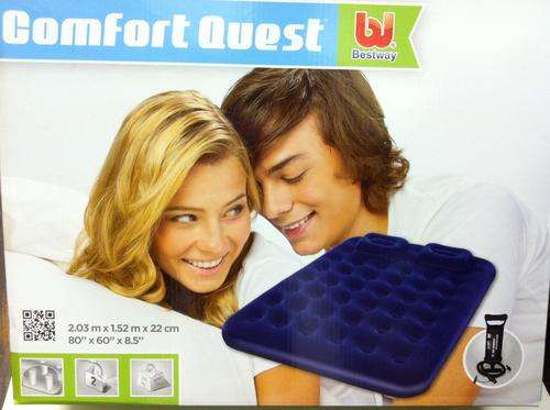 BESTWAY INFLATABLE DOUBLE QUEEN AIR BED WITH 2 PILLOW CAMPING WITH FREE PUMP NEW!!