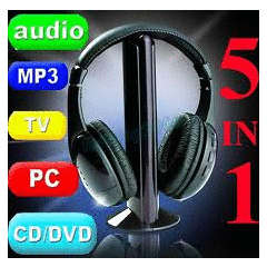 WIRELESS EARPHONES AUDIO---MP3---TV---PC---CD---DVD!!!NEW!!!