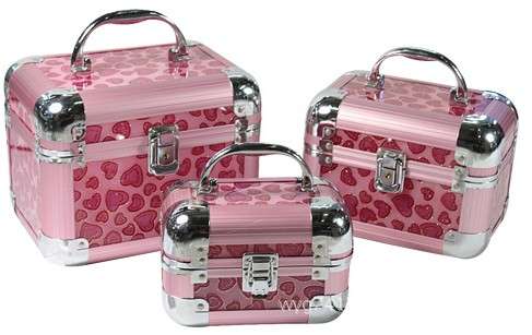 3 Piece Jewelry Box set High Quality with mirror inside!!! Pink and Gold!!!