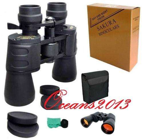 SAKURA Binoculars 10 -70 x 70 Day & Dim Night Vision Zoom Best Travel Telescopes
