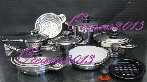 German Design - 16 PC Stainless Steel 18/10, 11 Layer Capsuled Set with Thermostat lids