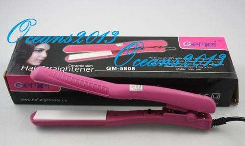 Gemei 5808 Ceramic Flat Hair Iron,Hair Straightener (Blue, Pink and Black)