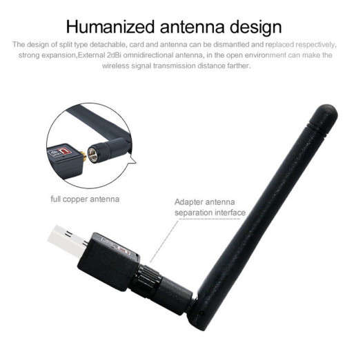 Mini USB WiFi Wireless Adapter Network LAN Card 802.11n/g/b 150Mbps With Antenna