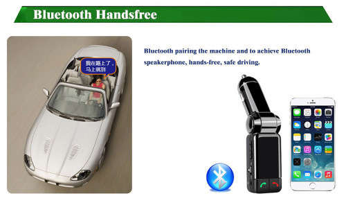 LCD Bluetooth Charger with handfree MP3 Player/ FM Radio Adapter Transmitter USB Charger