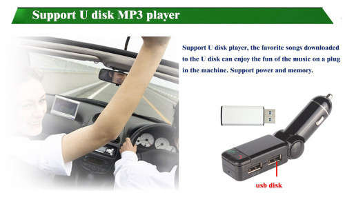 LCD Bluetooth Charger with handfree MP3 Player/ FM Radio Adapter Transmitter USB Charger