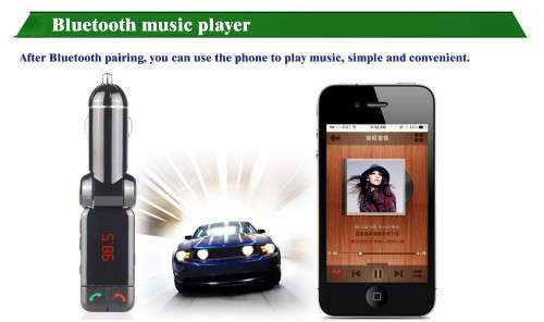 LCD Bluetooth Charger with handfree MP3 Player/ FM Radio Adapter Transmitter USB Charger