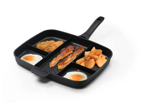 32x38cm Divided Frying Pan For All-in-One Cooked Breakfast and More