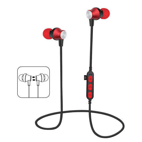 MS-T2 Magnetic Bluetooth Headset In-Ear Stereo Headphone Rechargeable