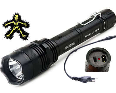 Rechargeable Metal Stun Gun With LED Torch