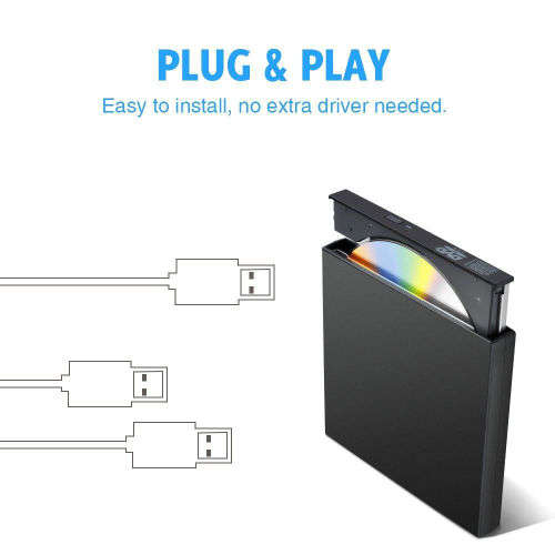 USB 2.0 External DVD CD RW Drive Burner Writer Ultra Slim For PC Laptop