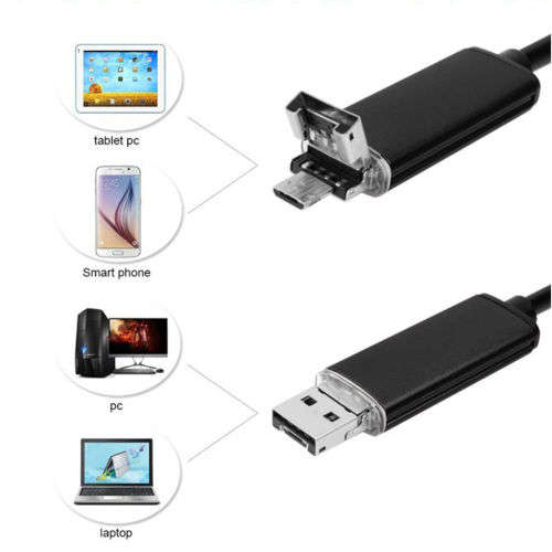 Waterproof Endoscope Camera Android Smartphone 6 LED 5.5mm USB Wire