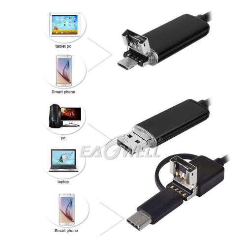 3in1 Type-C USB C Endoscope HD Borescope Waterproof Camera Tube For Samsung