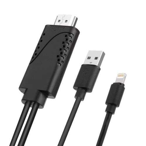 Lightning to HDMI Digital AV Adapter Cable 6ft with USB Charger For iPhone8 Plus