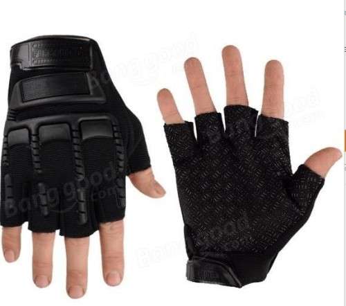 Soldier Half Finger Gloves Tactical Outdoor Antiskid Sport Cycling Motorcycle - Camouflage