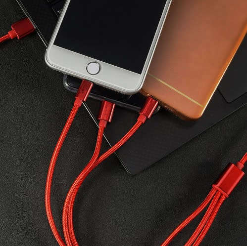 USB Cable 3 in 1 Multiple Charging Micro Type C Cable For iPhone 8 Plus Samsung Hua Wei