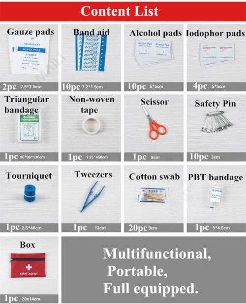 First Aid Emergency Kit Tool Car Auto Medical Camping Home Travel