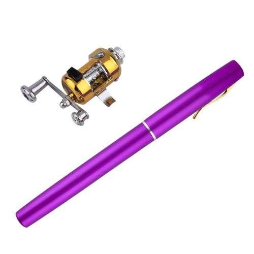 Mini Portable Pocket Telescopic Fish Pen Aluminum Alloy Fishing Rod Pole Reel