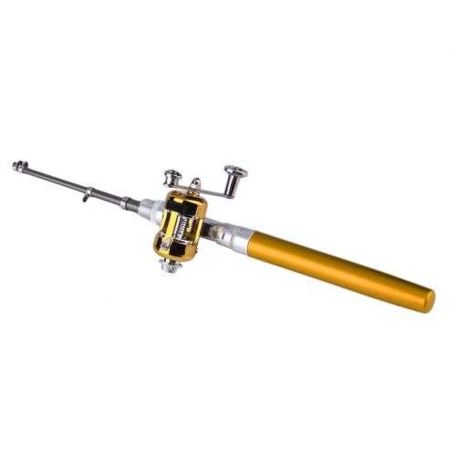 Mini Portable Pocket Telescopic Fish Pen Aluminum Alloy Fishing Rod Pole Reel