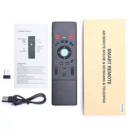 Android TV Box PC Air Mouse Wireless Backlit Touchpad Keyboard Remote Control