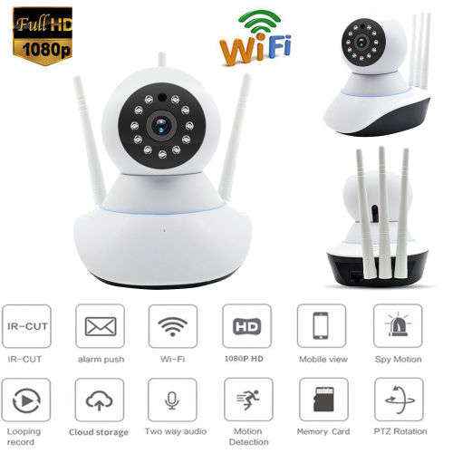 1080P HD Outdoors Wireless WIFI IP Camera SD Slot Network Night Security Webcam