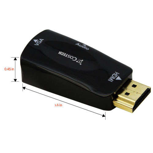 HDMI to VGA Output,HD 1080P Plug and Play Converter Adapter with Audio Cable