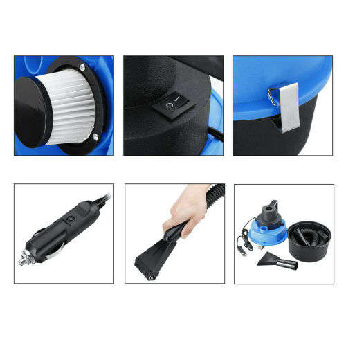 12V Portable Wet Dry Canister Mini Car Boat Vacuum Cleaner Air Inflating Pump