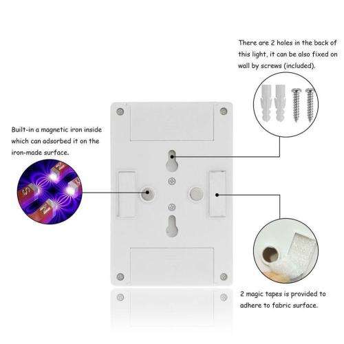 3W COB LED Wall Switch Wireless Closet Cordless Night Light Battery Operated
