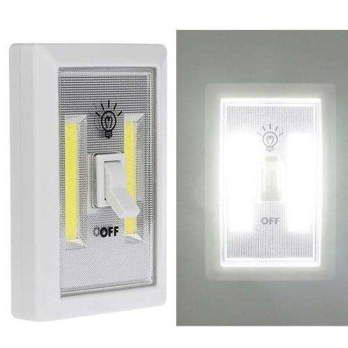 3W COB LED Wall Switch Wireless Closet Cordless Night Light Battery Operated