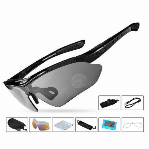 Polarized Cycling Sunglasses Goggles Eyewear Sport Glasses 5 Lenses