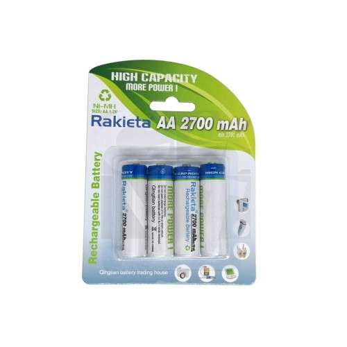 AA 2700mAh 4-Pack Rechargeable Batteries